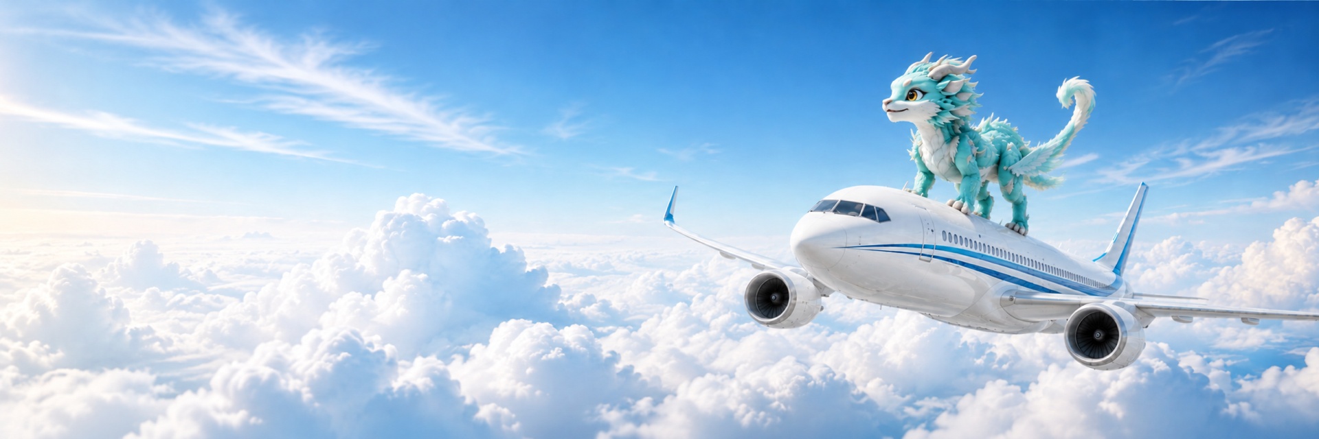 Official ACBuy illustration of a dragon riding a cargo aircraft