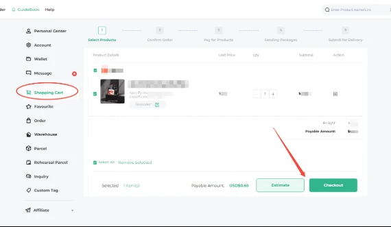 Review the basket in ACBuy